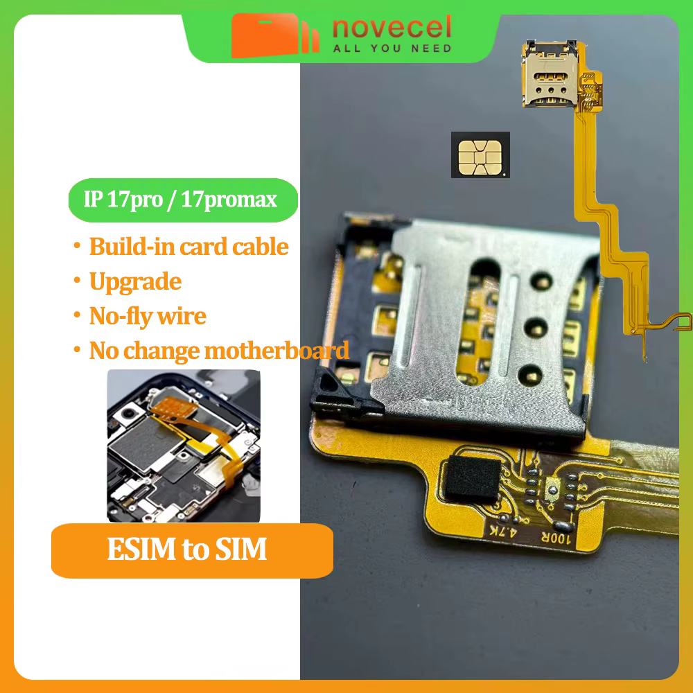 US Version Esim to Sim Dual Card Flex Calbe for iPhone 17 pro max Built-in MEP Integration Solution Support Super Snow IC