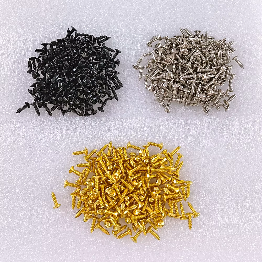 50pcs/set Gold Black Silver Electric Guitar Bass Pickguard Cover Plate Screws For Guitar Bass Metal Fixed Screw Wholesale