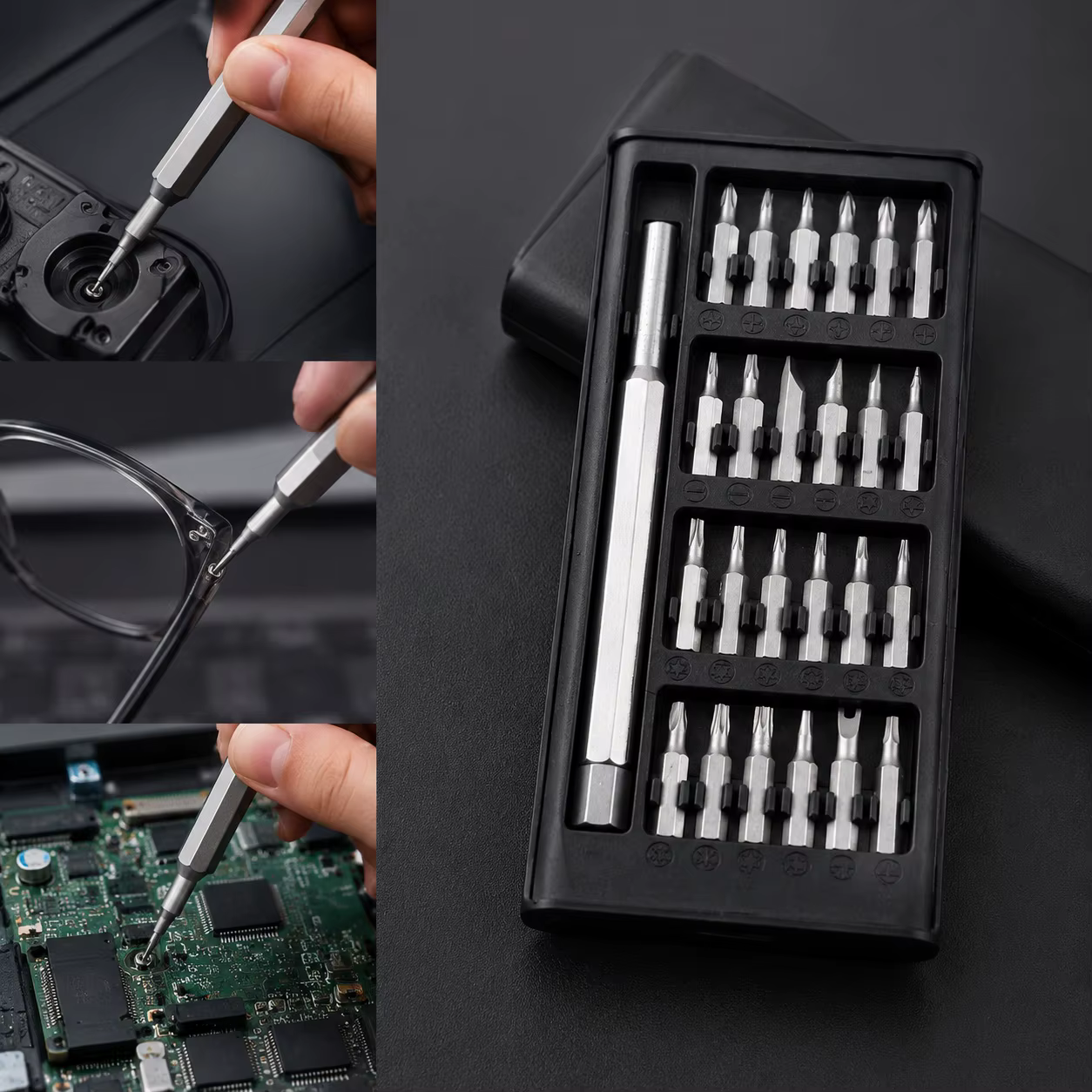 24 in One Aluminum Screwdriver Set, Home Repair Tool for Dismantling Mobile Phones, Headphones, Computers, and Watches