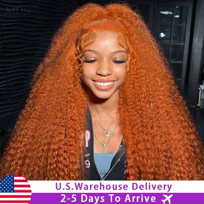 13x6 Water Wave Orange Ginger Lace Front Wig Human Hair 30 38 Inch 13x4 Deep Wave Lace Front Wigs Orange Curly Human Hair Wig