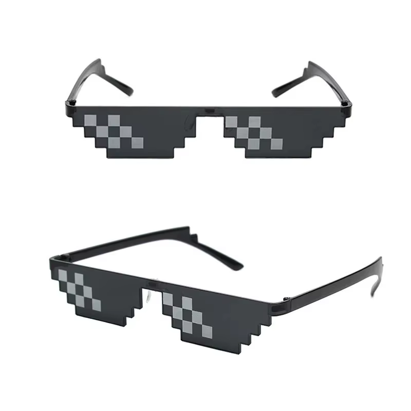 Mosaic Sunglasses Cool Party Vintage Shades Eyewear For Men Pixelated Sunglasses Funny Women Glasses