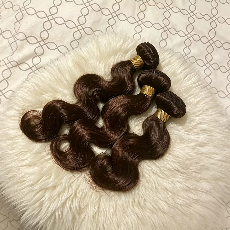 #4 Chocolate Brown Body Wave Bundles Indian Raw Remy Human Hair Weave Bundles 1/2/3/4 PCS 100% Human Hair Bundles Double Weft Cheap Hair Extensions For Black Women