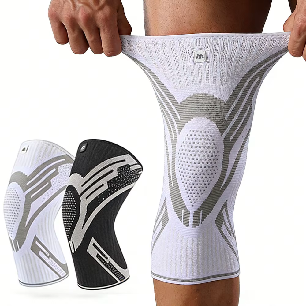1 Pcs Compression Knee Support Sleeve Elastic Breathable Knee Pads Brace Springs Gym Sports Protector Basketball Volleyball Run