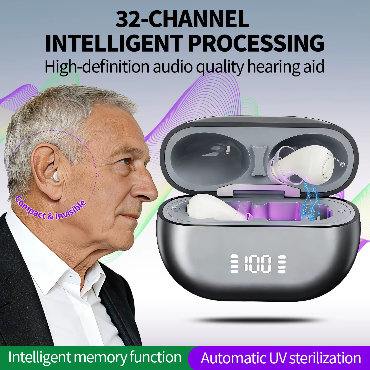Hearing Aid Invisible Rechargeable Medical Hearing Aids For Deafness High Quality For Elderly Severe Hearing Loss