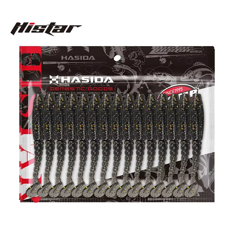 HISTAR 1Bag High Elasticity Shining Design Long Thread T Tail Soft Plastic Worm Fishing Lure Artificial Soft Silicon Body Lures