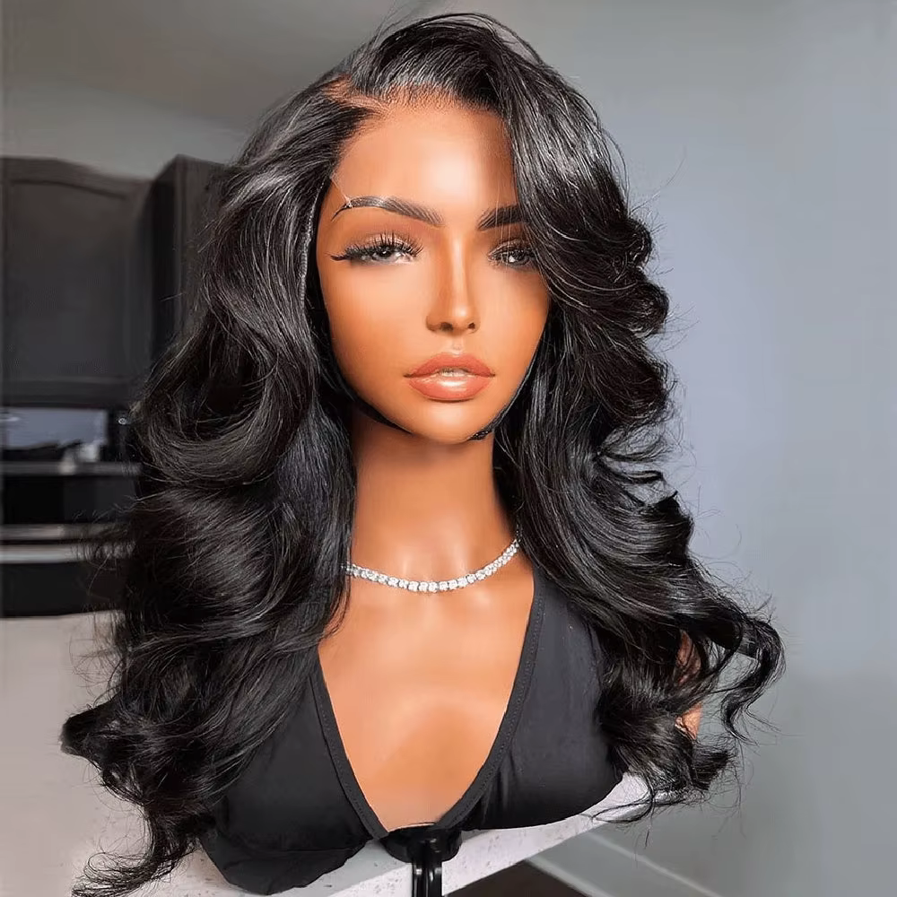 Pre Plucked HD Transparent Lace Front Wig Human Hair 13x4 Lace Frontal Wig Brazilian Body Wave 180% Density Remy Human Hair Wigs