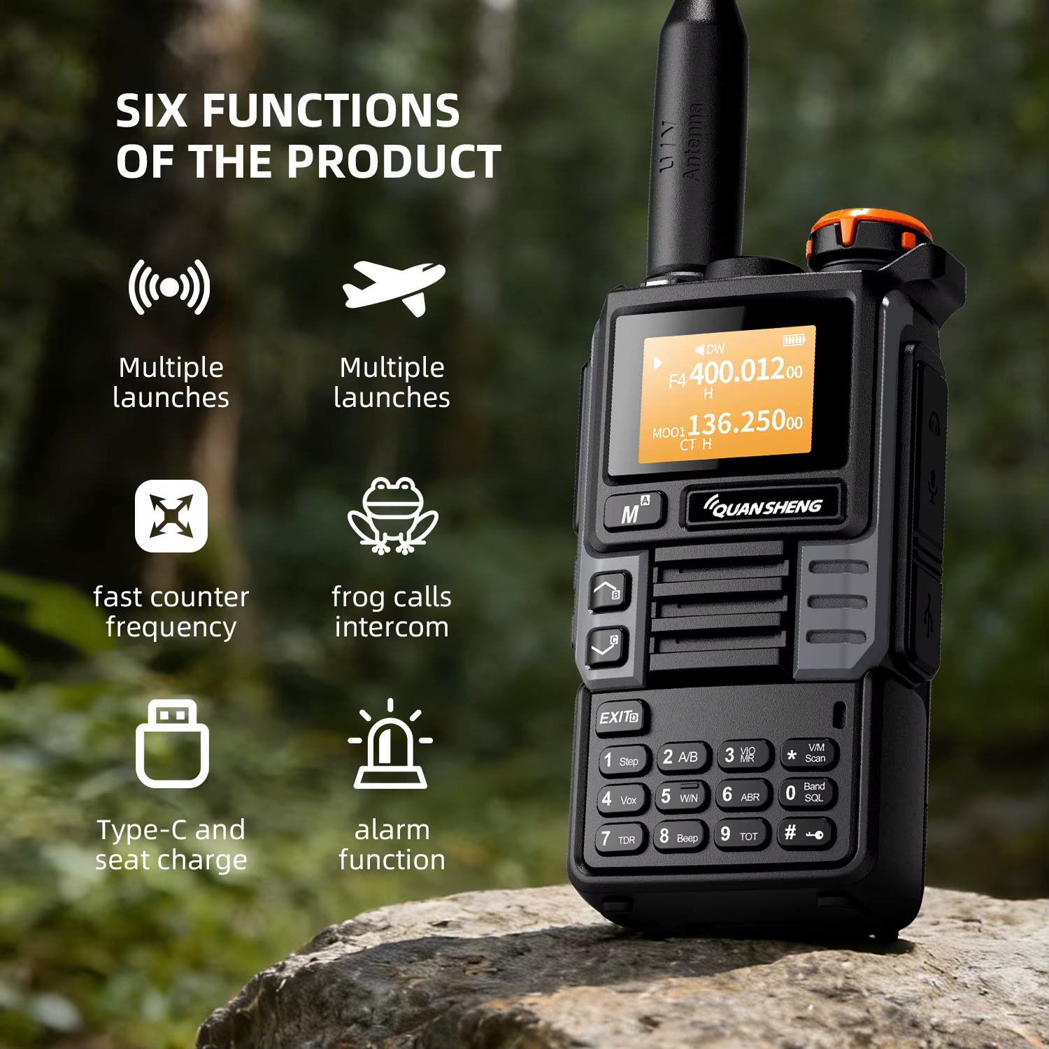 Quansheng UV-K6 Upgrade UV-K5 (99) Interphone 5W Air Band Radio Tyep C Charging UHF VHF DTMF FM Scrambler NOAA Wireless Frequenc