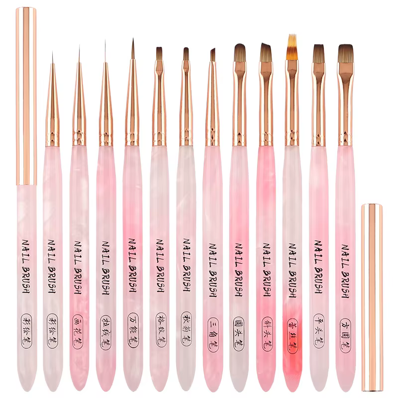 Green Nail Brush Gel Brush For Manicure Acrylic UV Gel Extension Pen Nail Polish Painting Drawing Brush