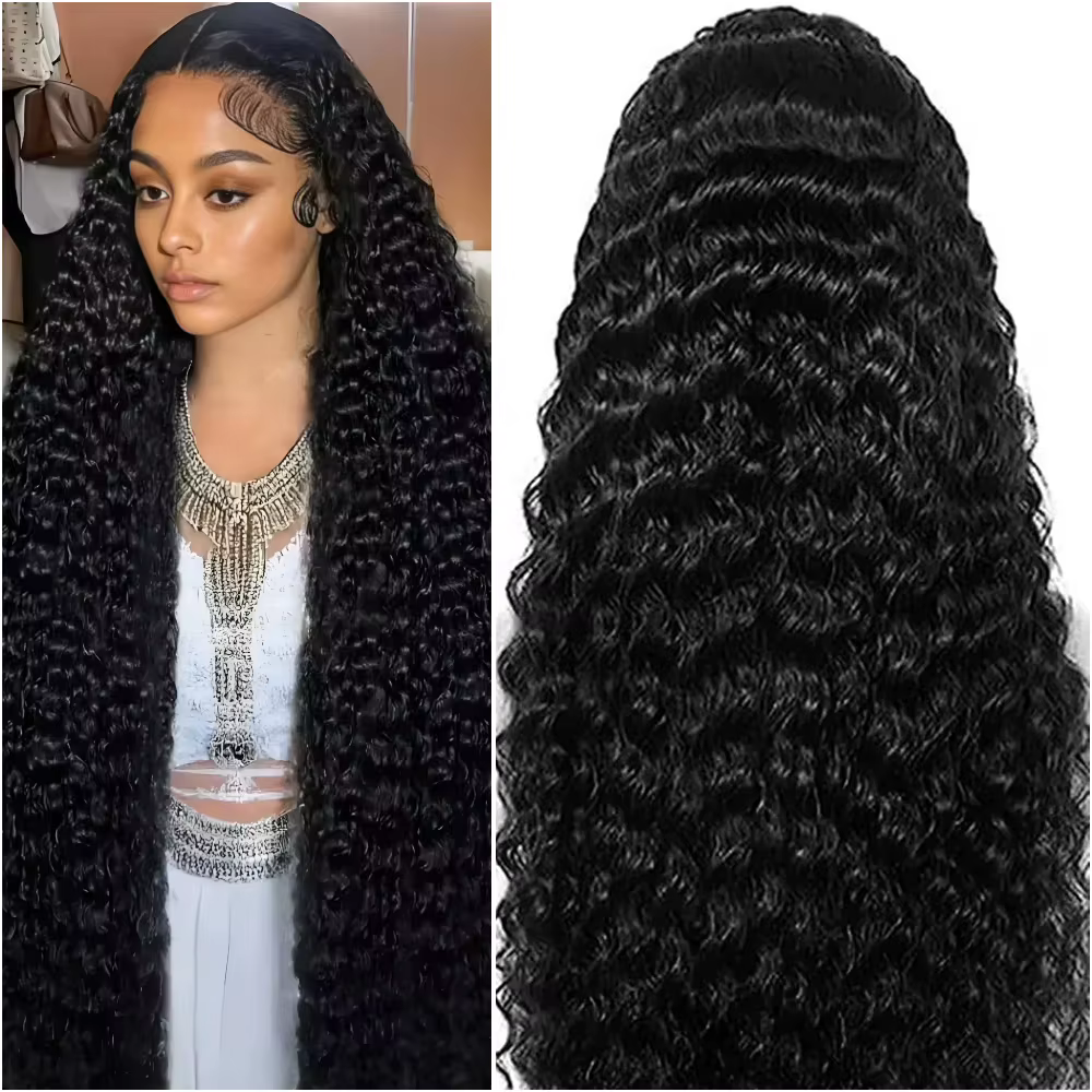 38 40 Inch Deep Wave 13x6 5x5 Lace Front Human Hair Wigs 200% Density Remy 360 Full Lace Frontal Wig Pre Plucked For Black Women