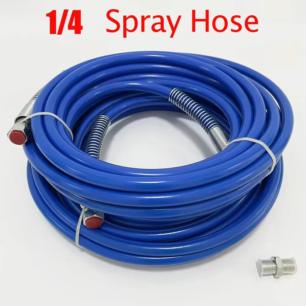 1/4 Airless Paint Spray Hose Upgraded Thickened Woven Fiber Layer High Pressure Flexible Fiber Nylon Tube For Sprayer Gun Pipe