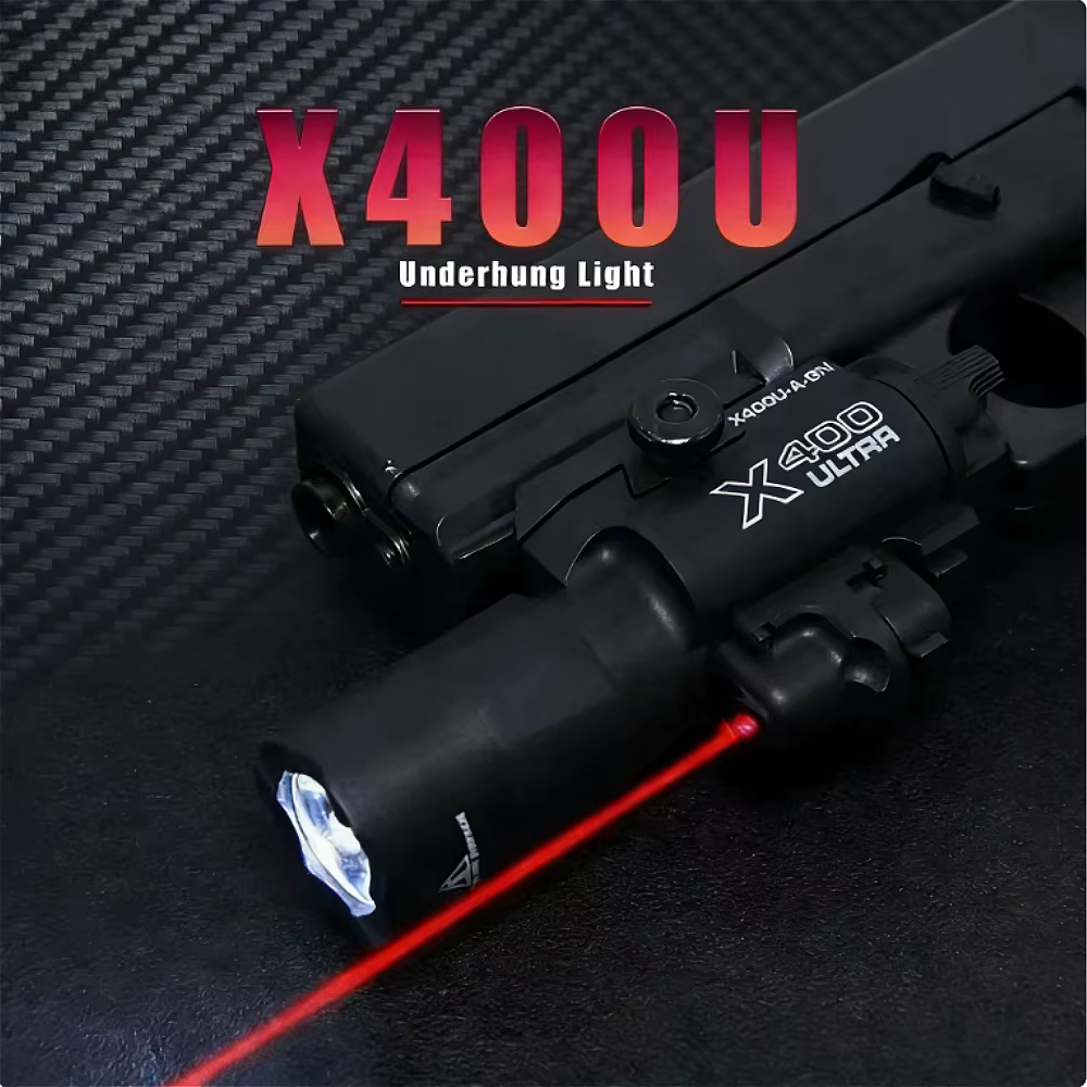 X400 Nylon LED Flashlight 200LM White Light , Outdoor Compact Light Compatible with 20mm Rail for Team Games