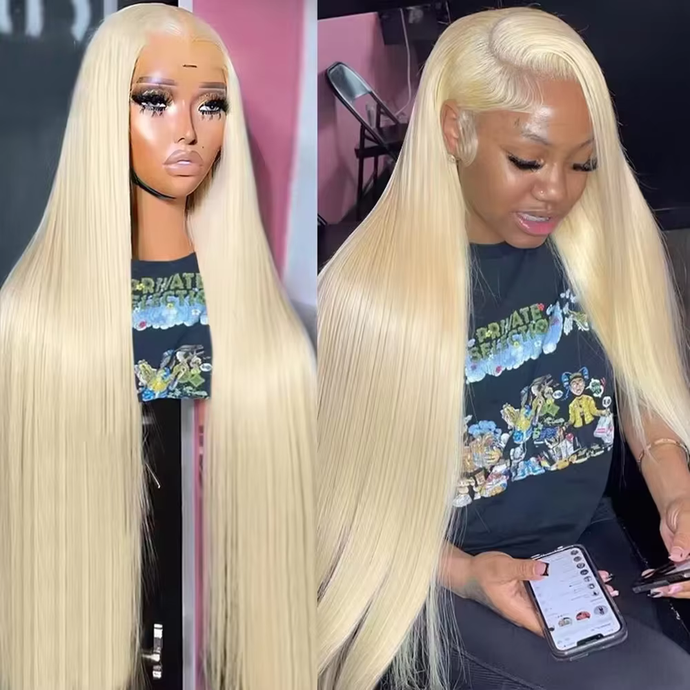 30 36 Inch 13x6 Bone Straight 613 Hd Honey Blonde Lace Front Human Hair Wigs Brazilian 13x4 Color Lace Frontal Wigs For Women