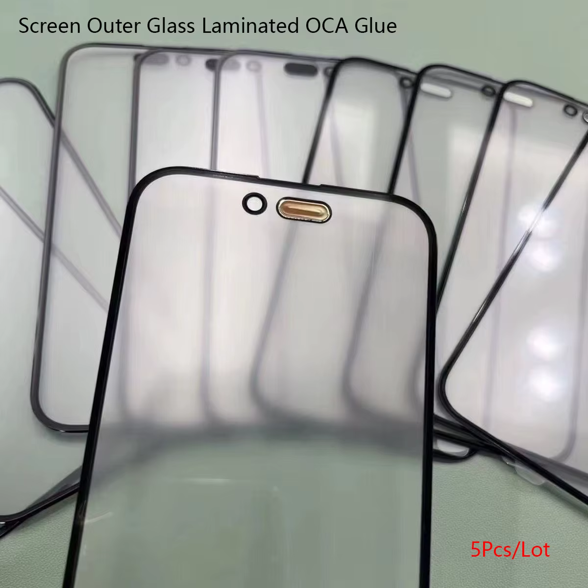 5Pcs Screen Front Outer Glass+OCA for iPhone Air 17 Pro Max 12 13 14 15 16 Pro Max Plus Screen Touch Panel Glass Hollow Lamina