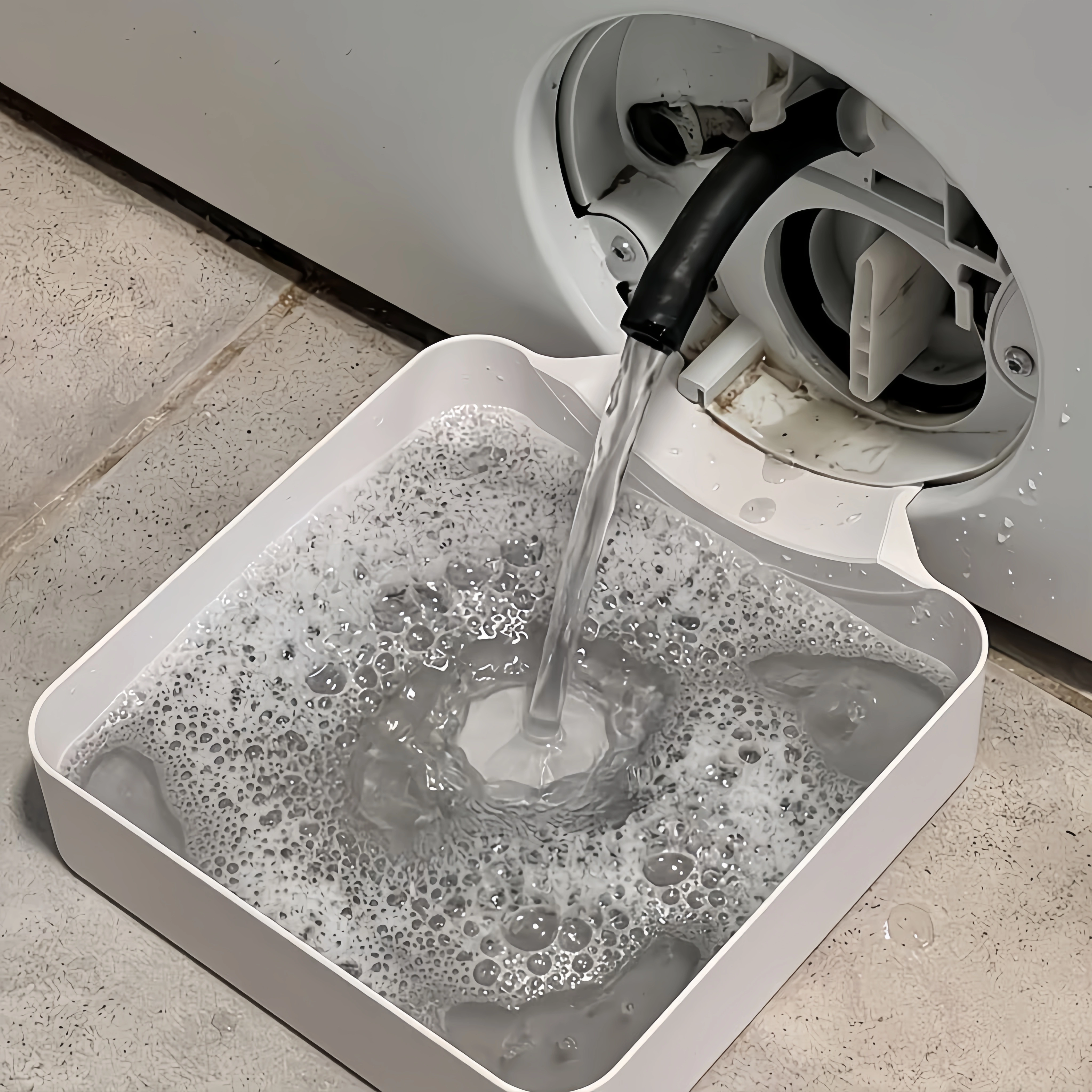 1 Washing Machine Drain Water Collection Tray, No Overflow, Lint Filter and Foreign Object Collection Drip Tray, Clean Laundry Room Water Collection Box