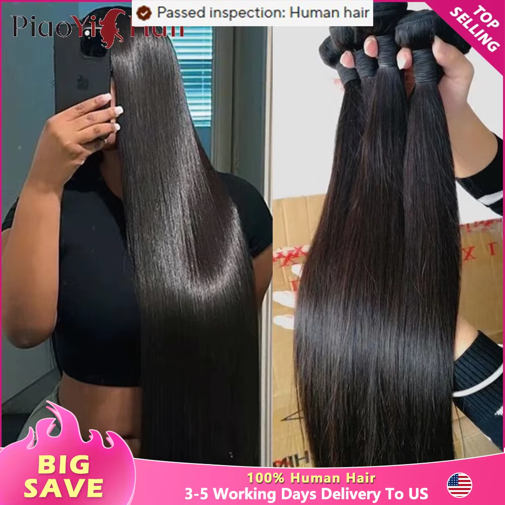 12A Straight Human Hair 100% Human Hair Raw 100% Raw Human Hair Bundles 20 22 24Inch Unprocessed Virgin Human Hair Extension Top Quality