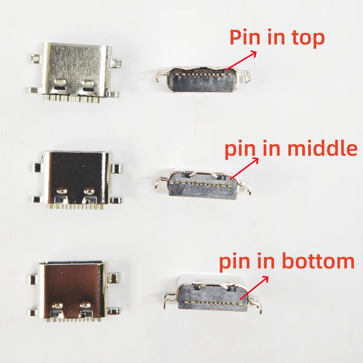 10pcs USB-3.1 USB Connector Type C Horizontal Mid Mount 16P Female 1.6mm through board 0.8mm for charger adapter DIY Type C