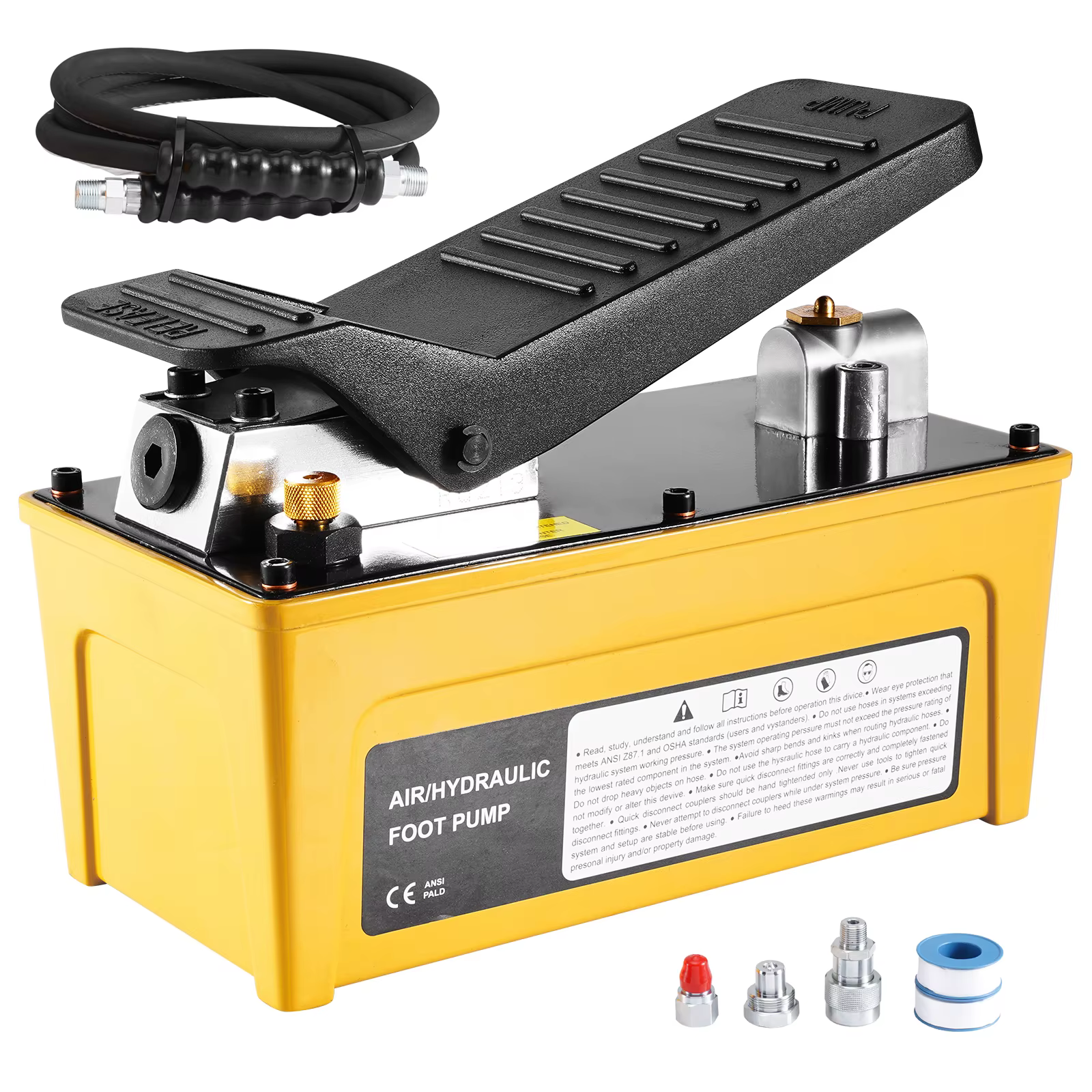 SucceBuy 10,000PSI Air Hydraulic Pump 0.42 Gal Reservoir Treadle Foot Pump for Automobile Repair Frame Machine & Hydraulic Press