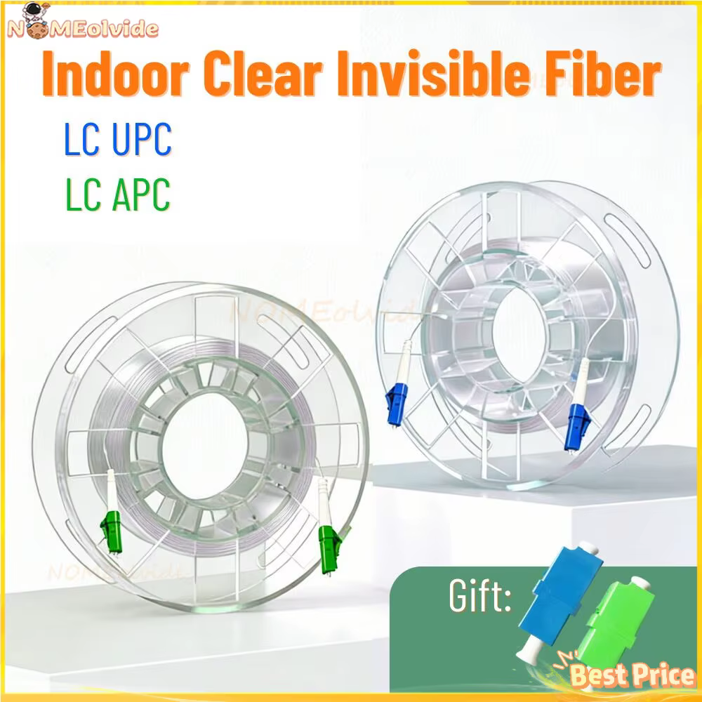 LC UPC APC Indoor Transparent Fiber Optic Cable G657A2 Invisible Singlemode Single Core Jumper