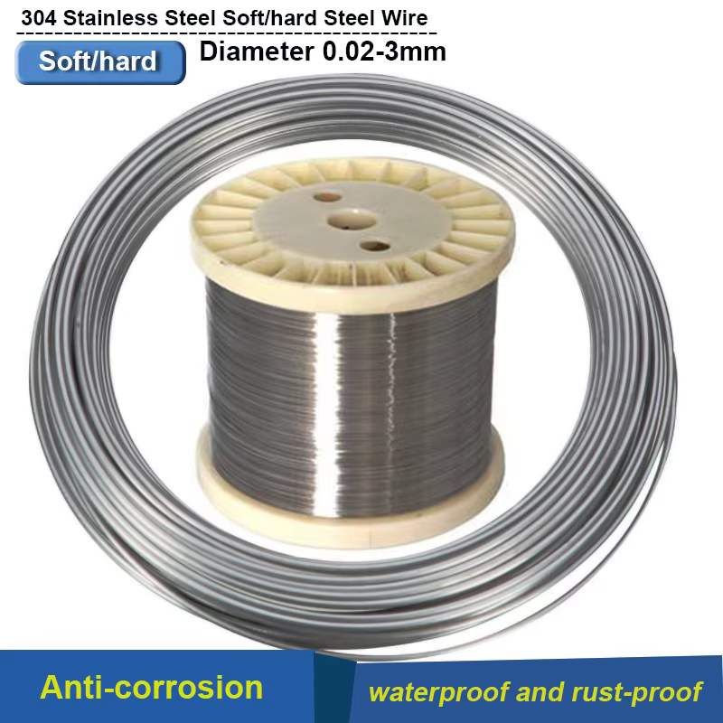 New 1pcs 1-100 Meters 304 Stainlessy Steel Soft/hard Wire Diameter 0.02-3mm Single Strand Lashing Soft Iron Wire Rustproof