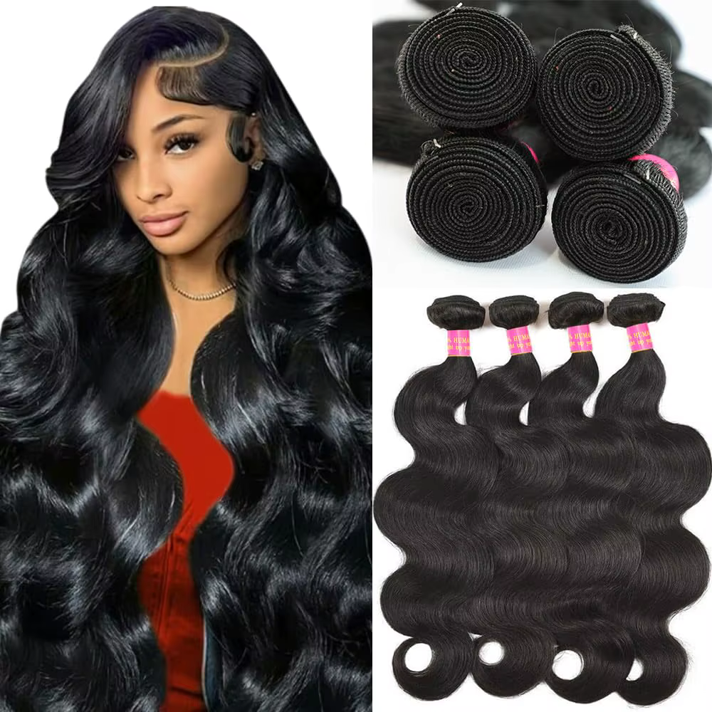 Natural Colored Body Wave Human Hair Bundles For Women Remy Hair Extensions 1/3/4 Pcs Natural Body Wave Weave Bundles 10-40 Inch