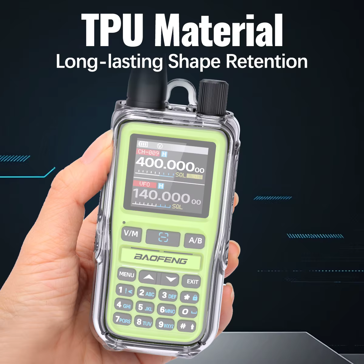 ABBREE Transparent Walkie Talkie Protector High Quality TPU Material Drop Protection Dustproof Only for Baofeng UV-5R Mini Radio