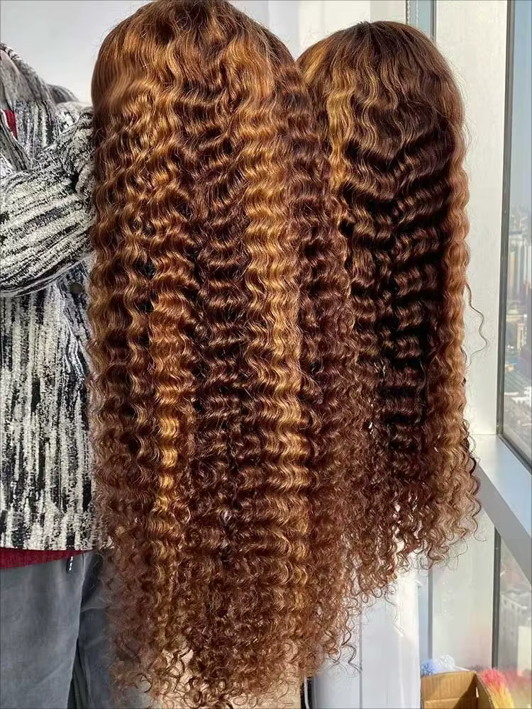 Highlight Wig Human Hair Curly 13x4 HD Lace Frontal Human Hair Wig 13x4 Honey Blonde Human Hair Wigs Vietnamese Glueless Wigs