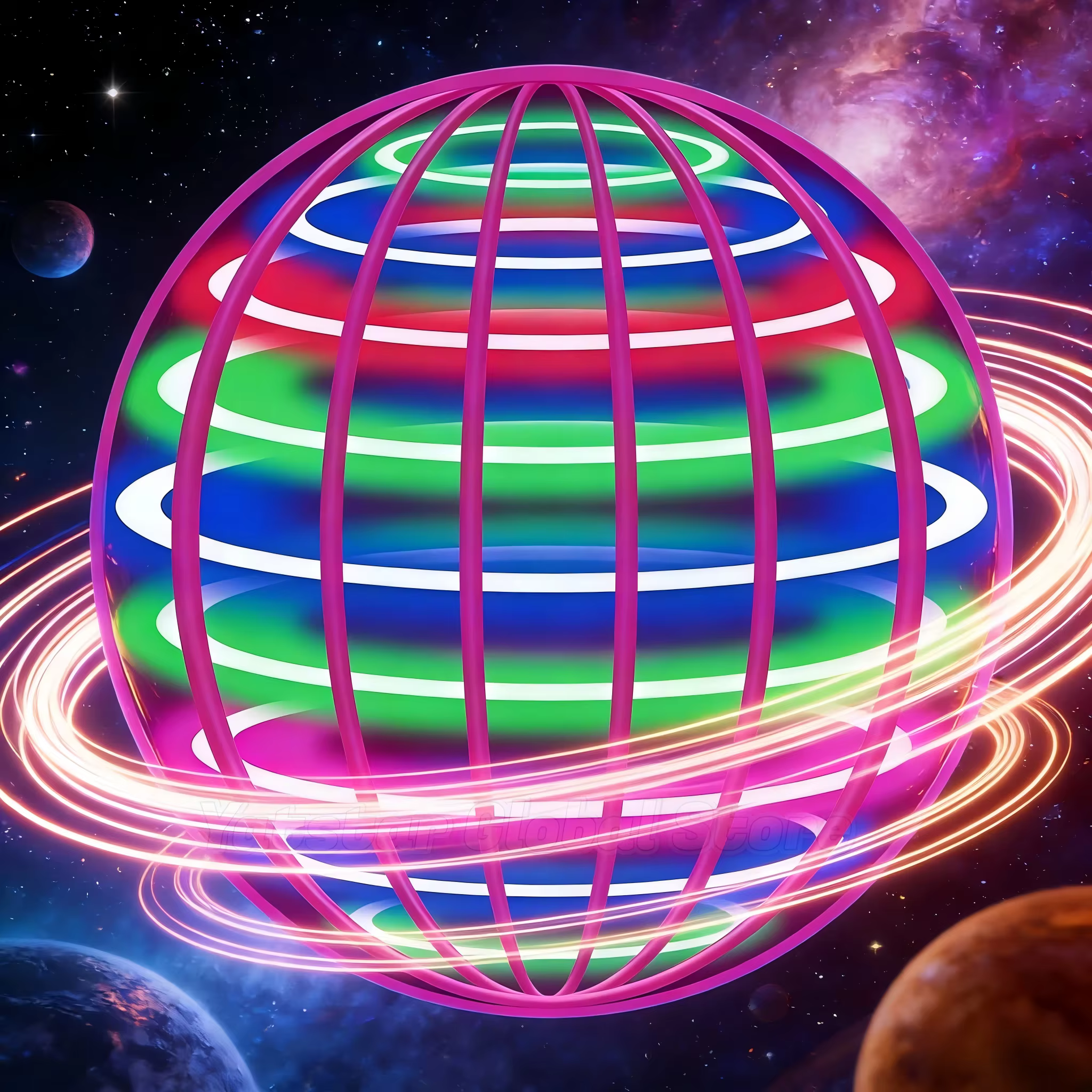 LED Colorful Flying Ball Automatic Boomerang Hover Orb, Gyroscopic Anti-Gravity Black Tech Magic Flying Toys for Children Gifts
