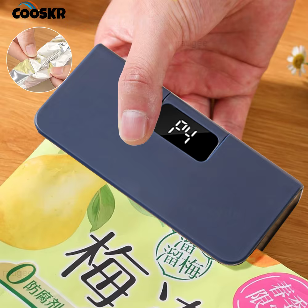 Mini Heat Sealer Plastic Bag Heat Sealing Machine Rechargable Plastic Storage Package Sealer Handheld Clip Bag Food Heat Sealer
