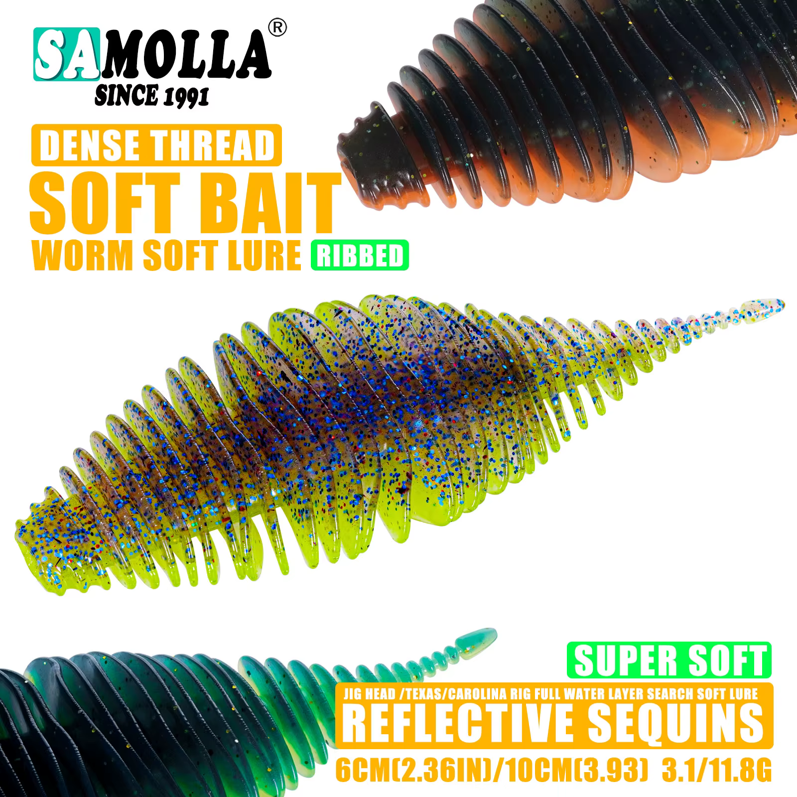 SAMOLLA Worm Silicone Soft Lure Fishing Lure Bellows Gill Artificial Pike Bass Swimbait Rig For Fishing Baits leurre souple