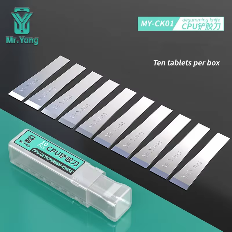 YCS Mr Yang MY-CK01 10PCS CPU Degumming Knife High Strength Glue Remove Blade for Motherboard Delamination Phone Repair Blade