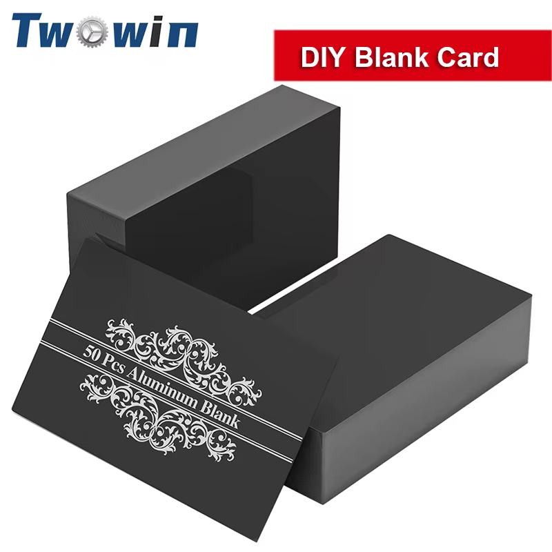 50Pcs Laser Marking Blank Card DIY Aluminum Metal Name Card 85 55mm Engraving Area For CNC Laser Engraving Machine