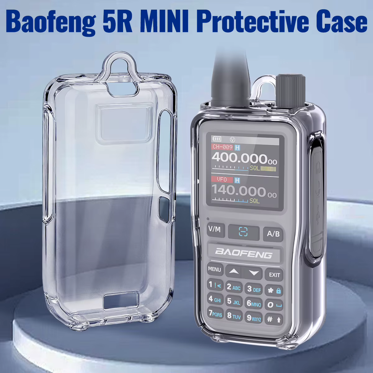 ABBREE Transparent Walkie Talkie Protective Case TPU Material Drop Druable Protection Dustproof Only for UV-5R Mini Radio
