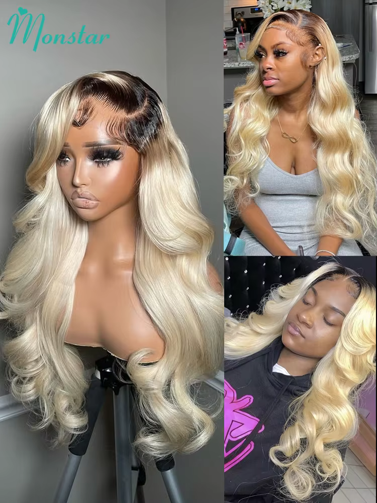 1B 613 Colored Body Wave Human Hair Wigs 13x6 Hd Lace Frontal Wig Ombre Honey Blonde Wig Human Hair Brazilian Hair Wigs Original