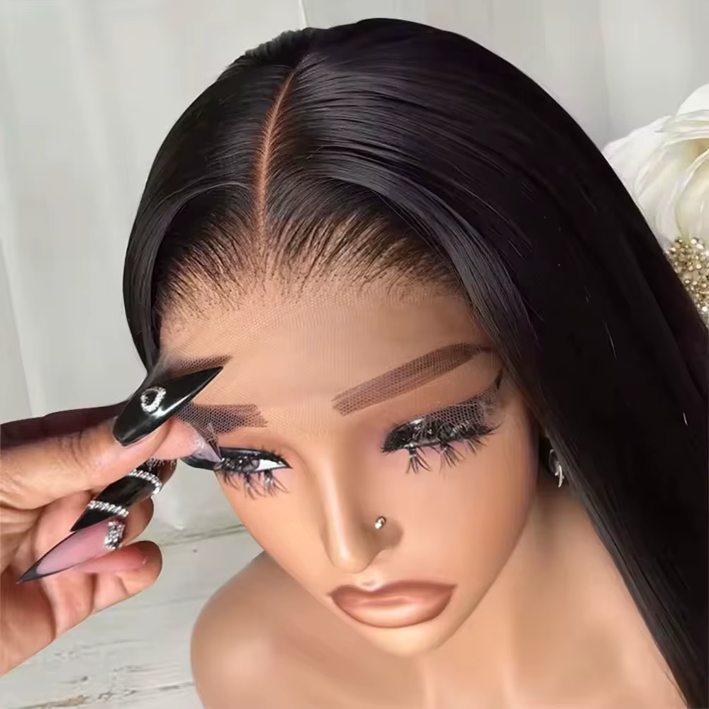 250 Density 13x4 13x6 HD Transparent Lace Frontal Wig Brazilian Wigs Human Hair 5x5 Gluess Wig Bone Straight Hair For Women