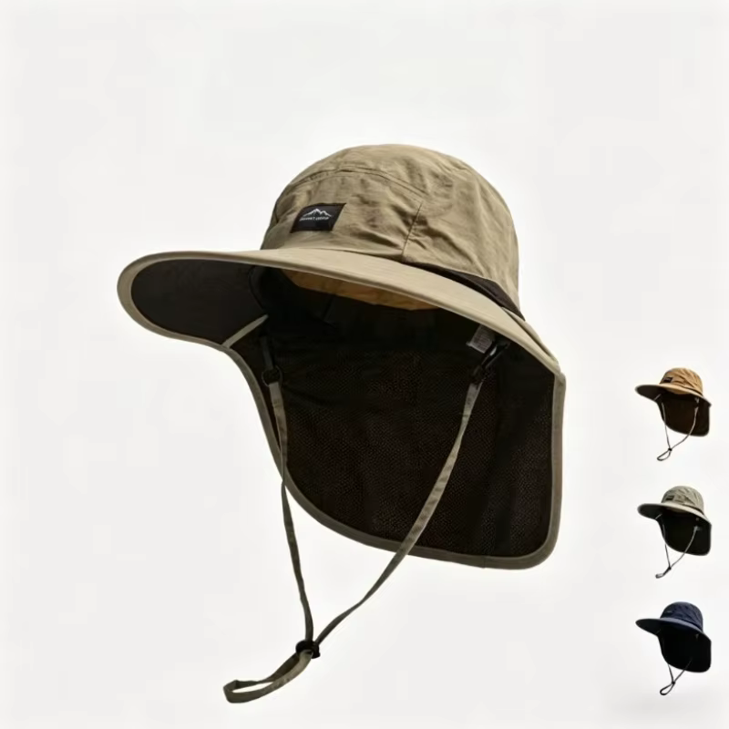 Caps Summer Wide Brim Neck Protection Unisex Bucket Hats Outdoor Visor Quick-drying Panama Sunscreen Tied Fishing Hiking Hat