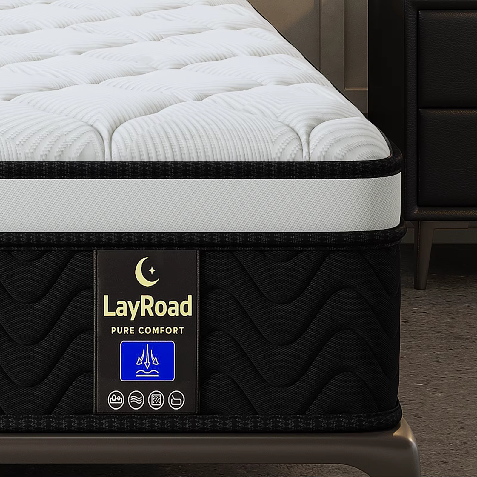 LayRoad 12/14Inch Memory Foam Spring Mattress Single/Double/Queen/King Sizes Boxed Mattress Medium Firmness Pressure Relief