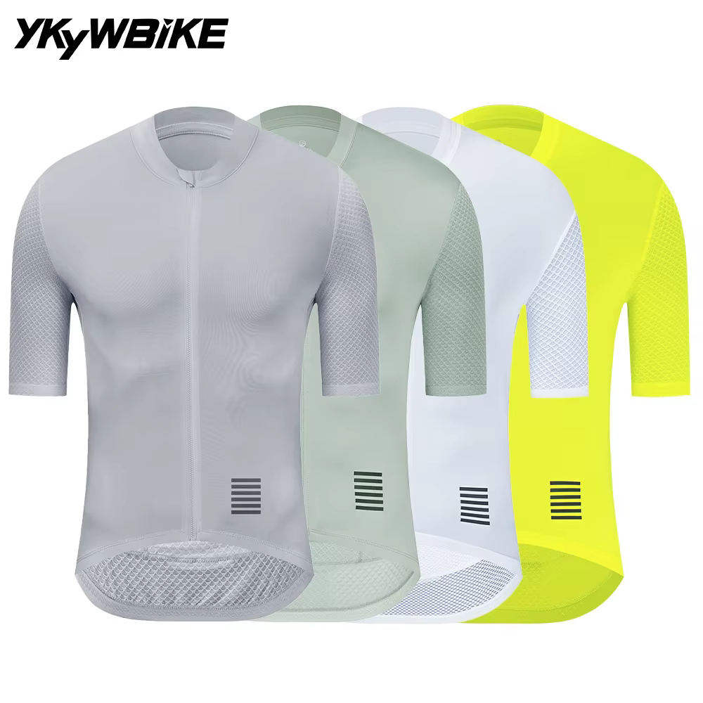 YKYWBIKE Men's Cycling Jersey Short Sleeve Summer Bicycle Jersey Road Bike Shirt Cycling Clothing Breathable Pro Team