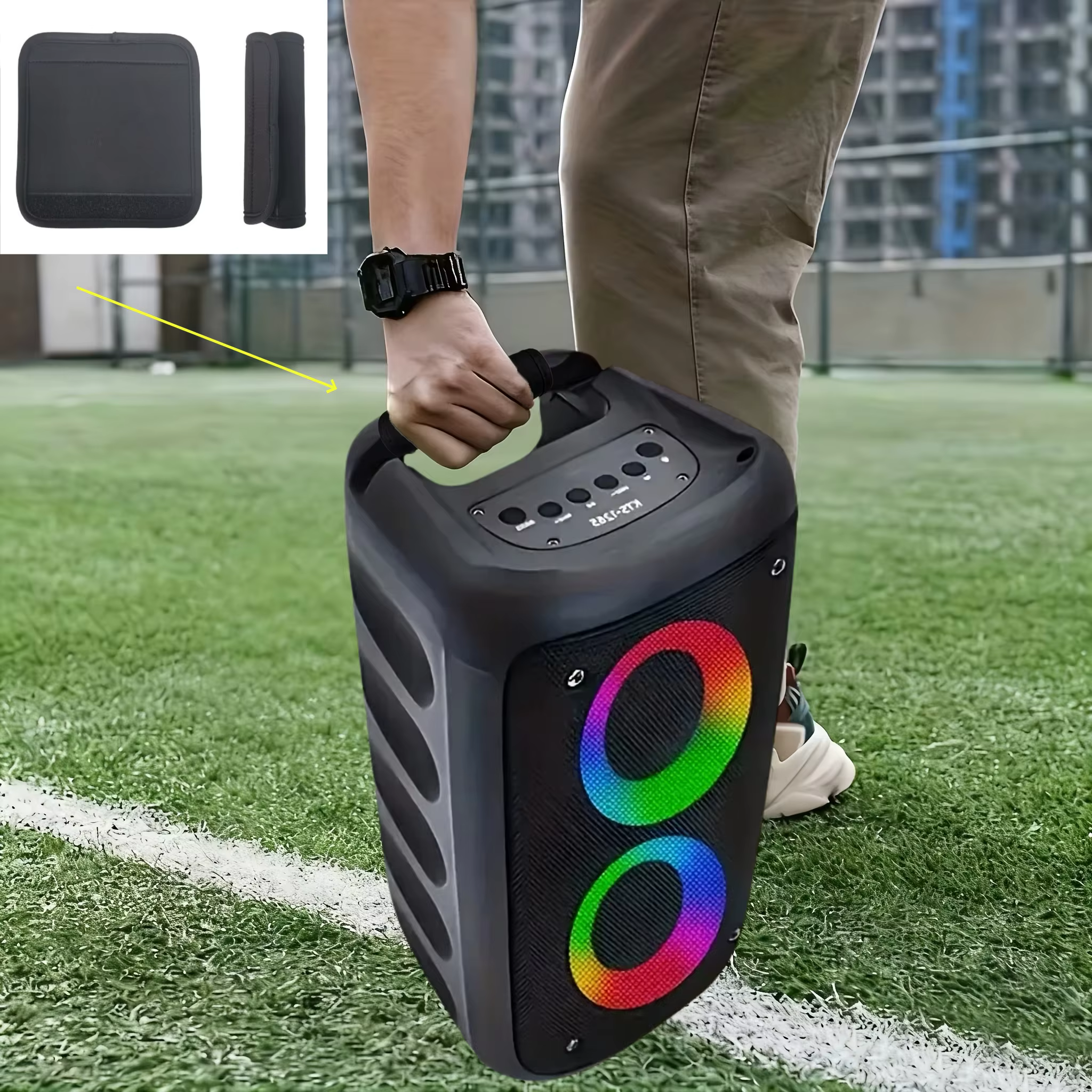 JBi Boombox 1/2/3 Speaker Handle Protector | Non-Slip Grip, Durable Textile Material,Compatible with JBi Boombox 1/2/3 Speakers