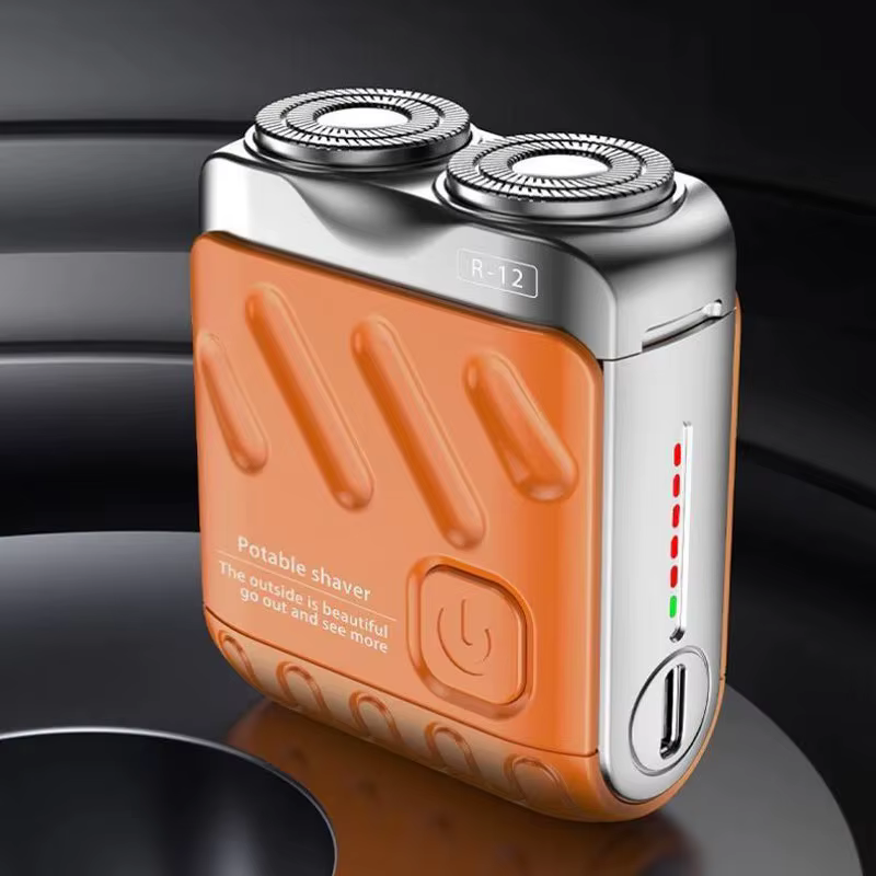 9000RPM High Speed Premium Portable Mini Shaver Dual Head Waterproof Type-C Rechargeable Shaver IPX7 Waterproof Travel Razor