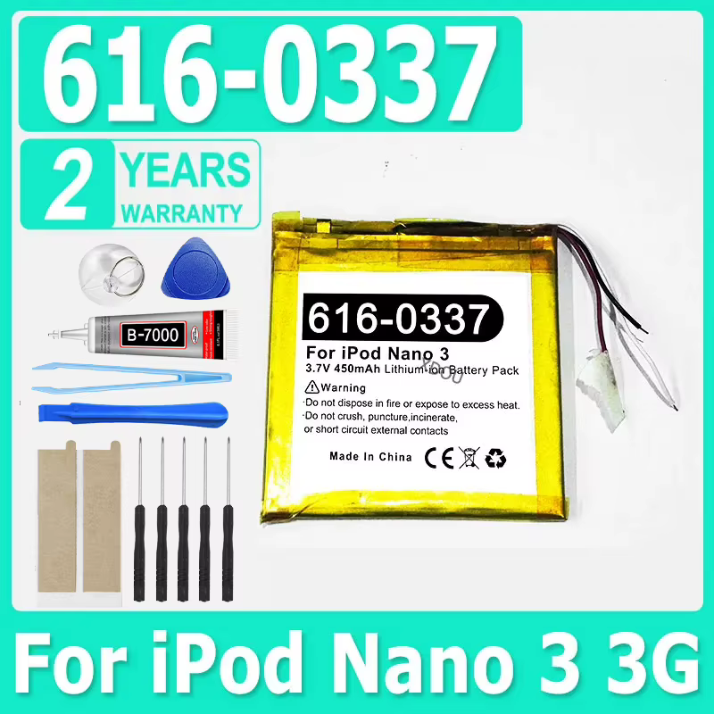 616-0337 Replacement Battery For Apple ipod Nano 3 3G 3rd 3Gen Generation 3TH MP3 A1236 Nano3 Battery + Free Tools