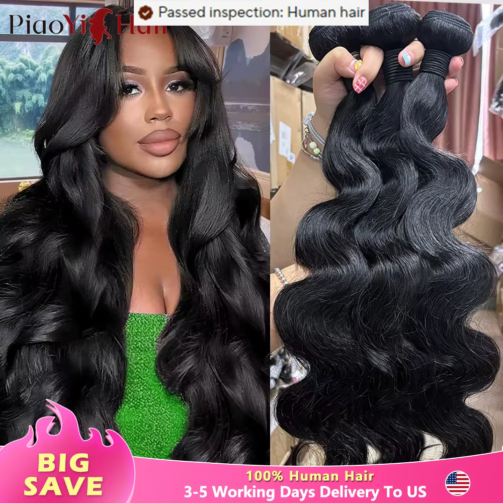 24 26 28 Inch Body Wave Bundles Human Hair 12A Brazilian Hair Weave Human Hair Extensions 100% Human Hair For Women Top Quality