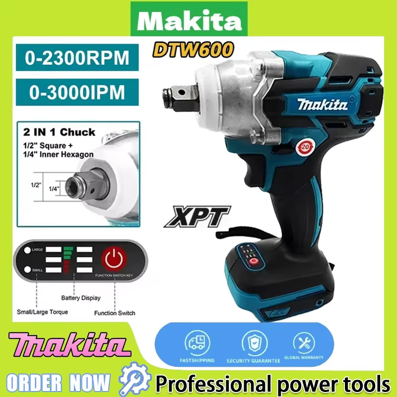 Makita Screwdriver Rechargable Drill DTW600 Screwdriver Machine Brushless Electric Driver Compatible with Makita 18V Battery