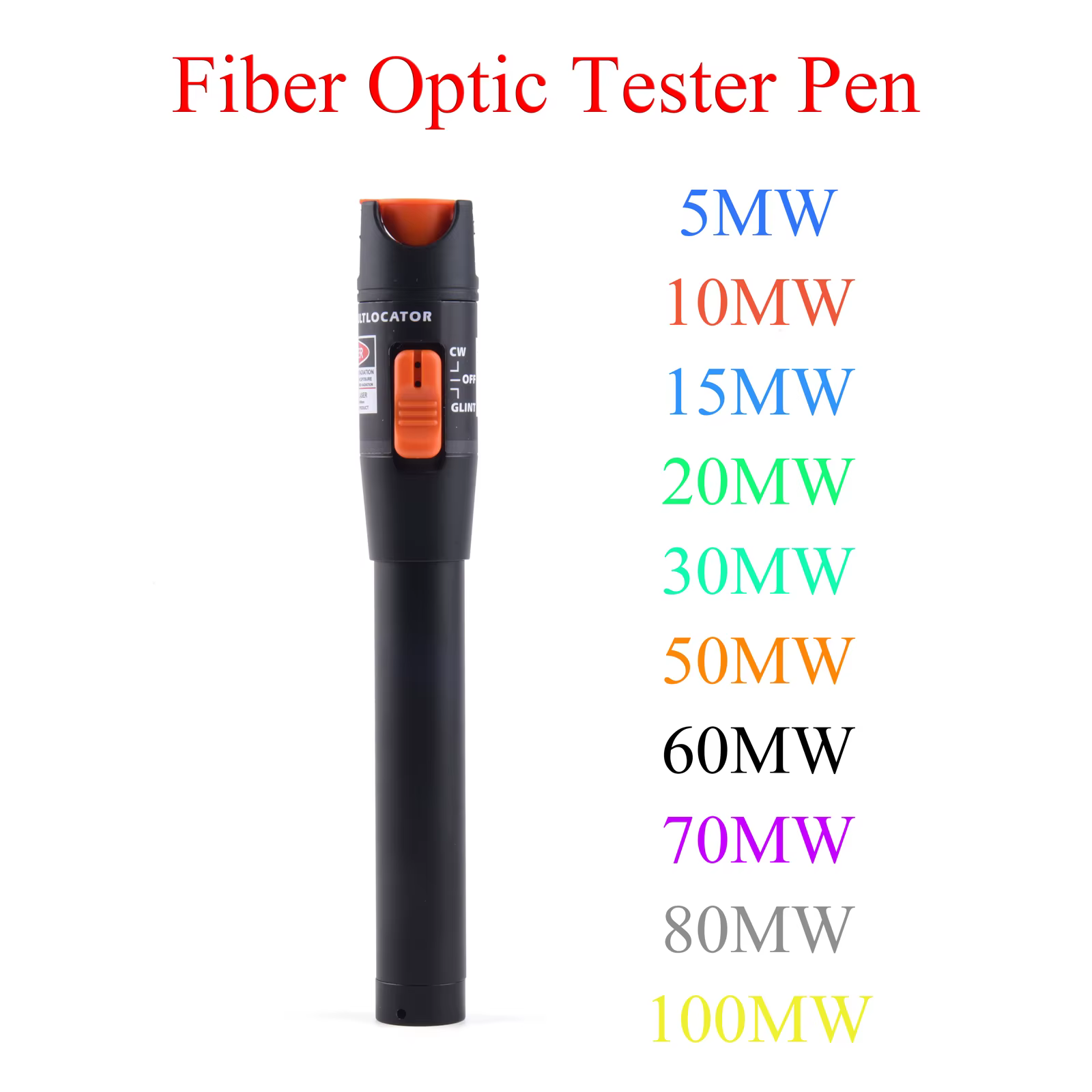 1PCS Visual Fault Locator Fiber Optic Tester Tool 5KM/10KM/15KM/20KM/30KM/50KM/60KM FTTH Optic TestingSC/FC/ST Power Meter