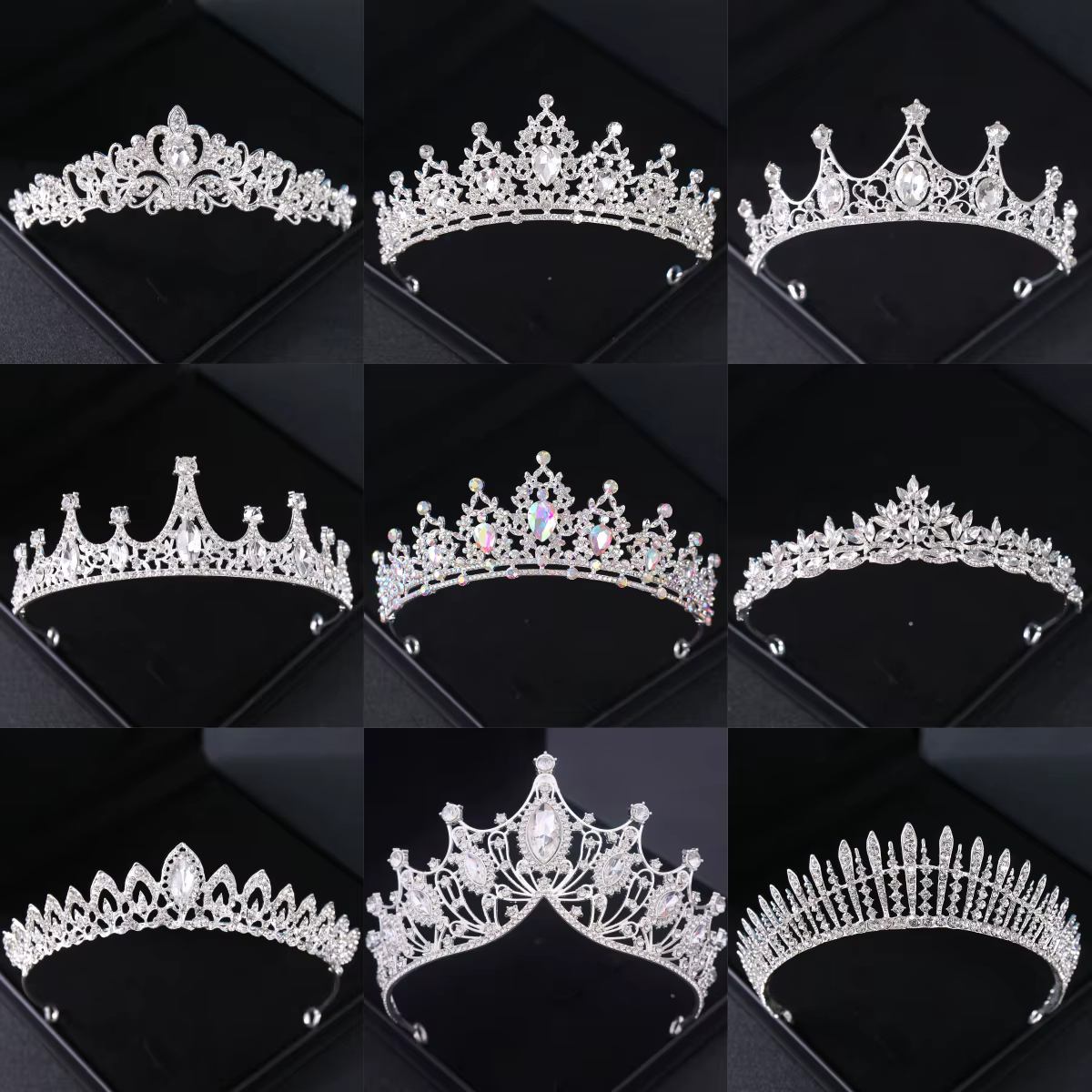Silver Color Crystal Tiaras And Crowns Headband For Women Party Rhinestone Bridal Wedding Hair Accessories Jewelry Crown Tiara