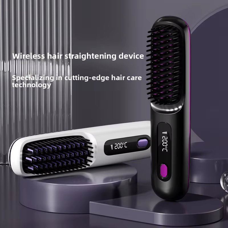 New Cross Border Wireless Straightening Comb, Negative Ion Straightening Comb, Wireless Straight Roll Portable Straightening Cur