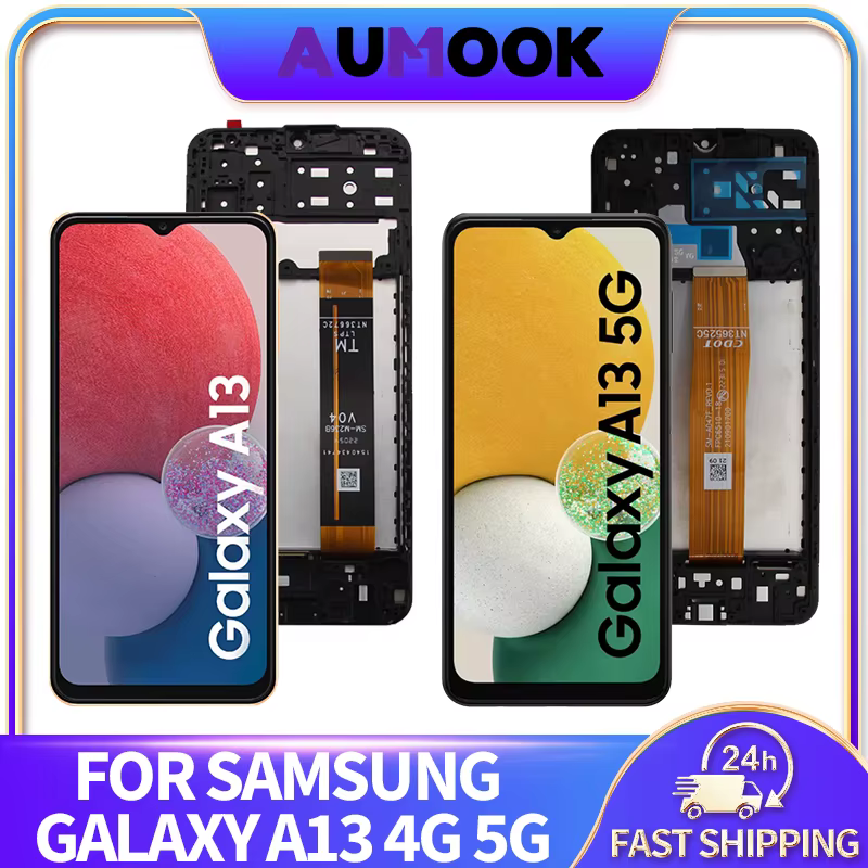 LCD Display For Samsung Galaxy A13 4G A137 A13 5G Touch Screen Digitizer Assembly A135F A136U A137F LCD Screen With Frame Parts