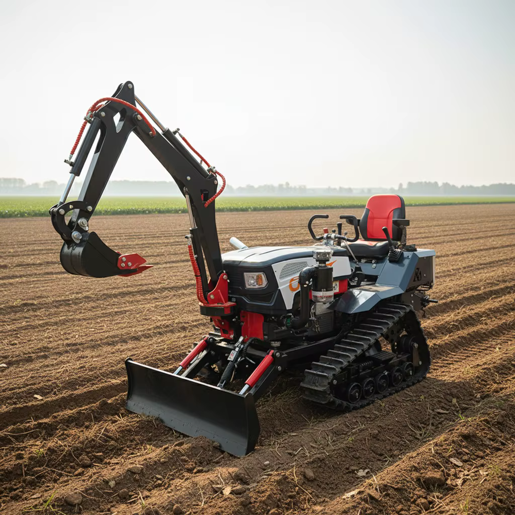 35HP Waterproof Mini Track Tractor Multi Purpose Farm Crawler Tractor Front Loader Digger Plow Trencher EPA