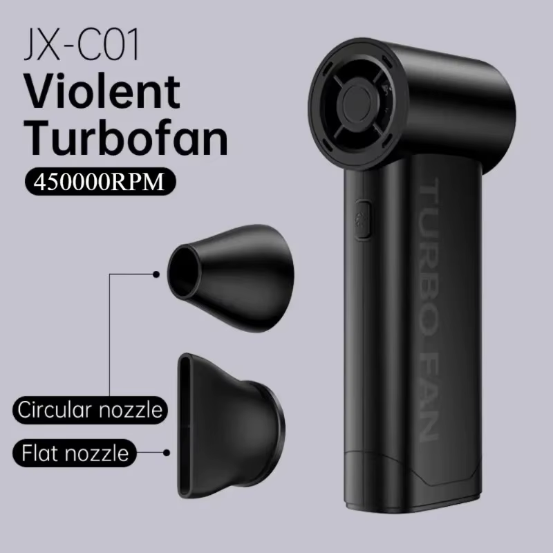 450000RPM Handheld Mini Turbo  Fan Electric Air Blower Powerful Large Wind Hair Dryer High-Speed Turbo Rechargeable Blower